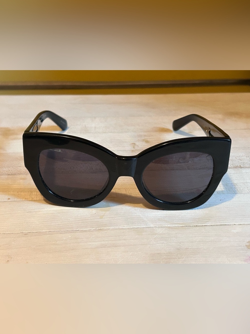 Karen Walker Black Cat-Eye Women's Sunglasses - Picture 2 of 9